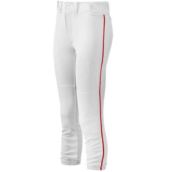 New women's XXL Mizuno Select belted piped fastpitch softball pant in white - Picture 8 of 8